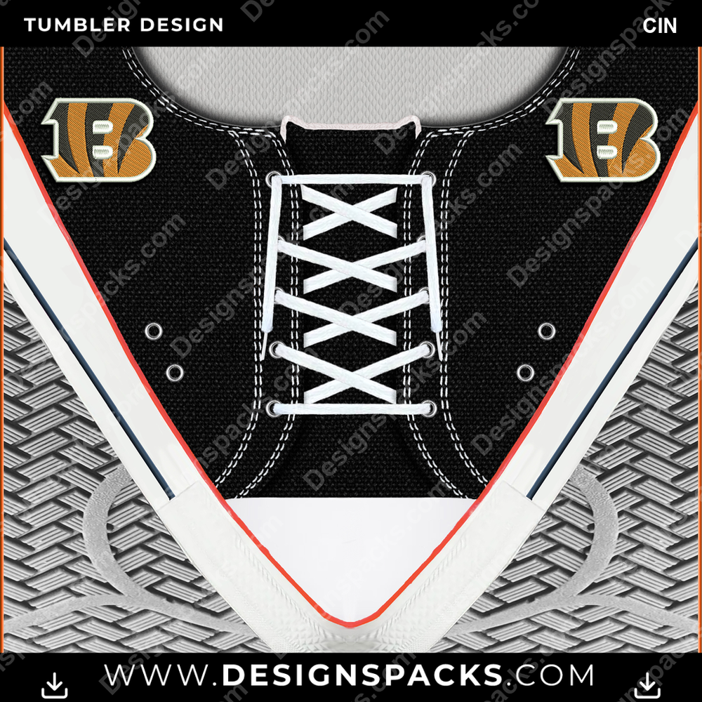 Football Converse Embroidered CIN Tumbler Digital Wrap Design