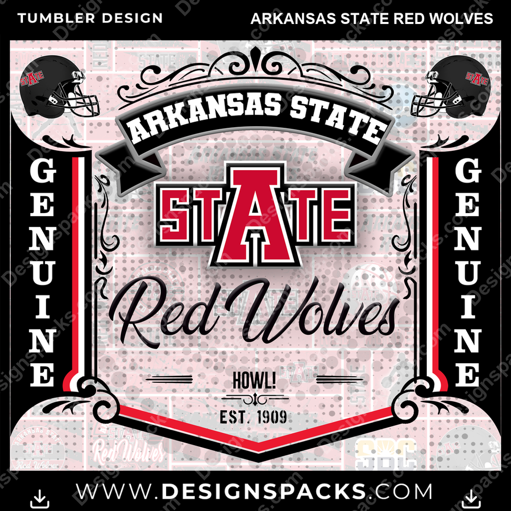 College Sport Bud Arkansas State Red Wolves NCAA College Sport Tumbler Digital Wrap Design Download