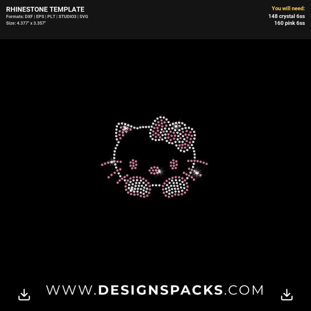 Hello Kitty Updated Rhinestone Digital Template