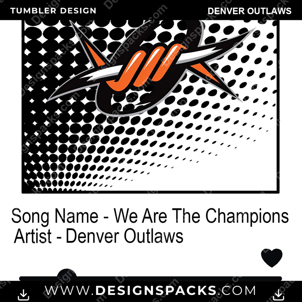 Lacrosse Playlist Denver Outlaws Tumbler Digital Wrap Design