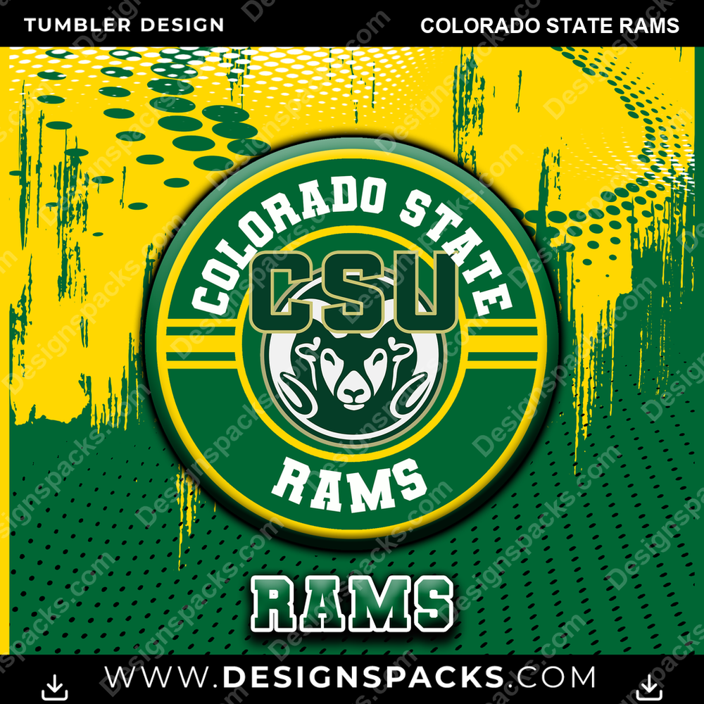 College Sport Dot Logo Colorado State Rams Tumbler Digital Wrap Design