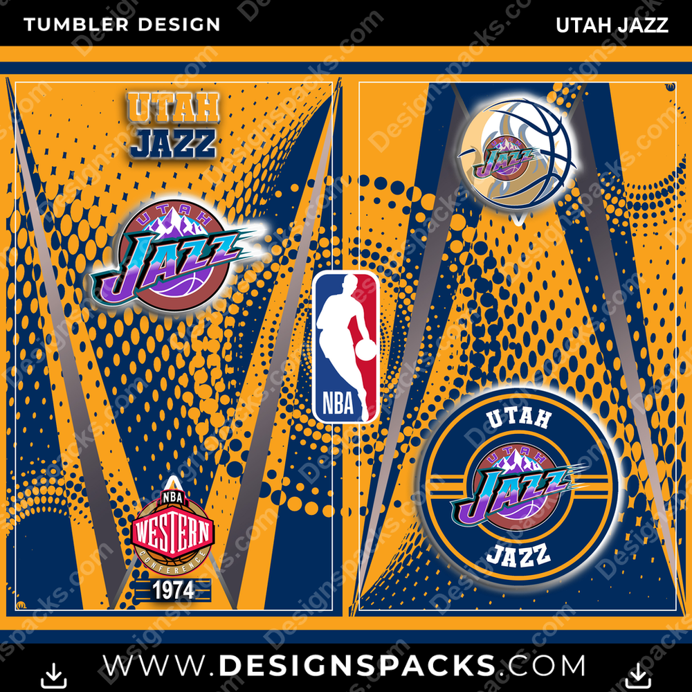 Basketball Team Logo Utah Jazz Tumbler Digital Wrap Design