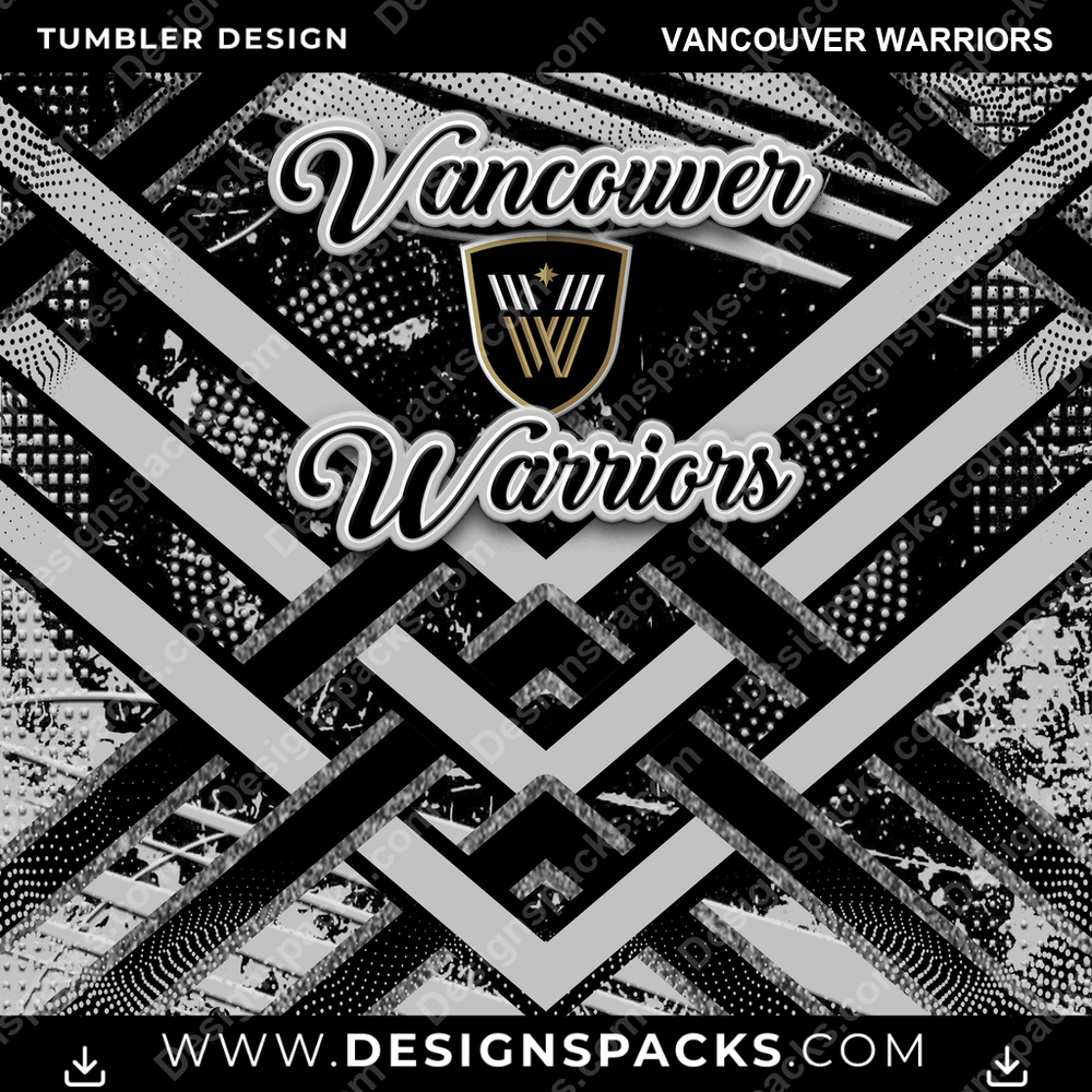 Lacrosse Glitter Stripe Vancouver Warriors Tumbler Digital Wrap Design