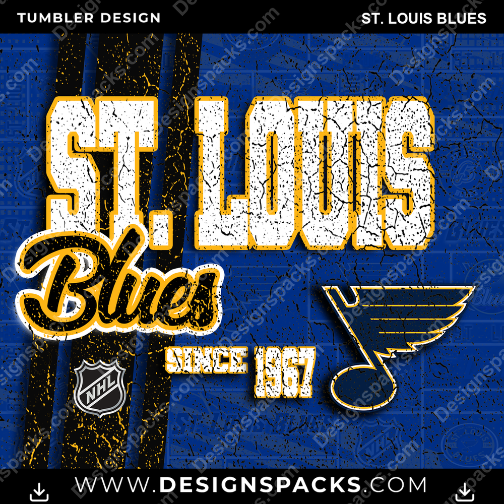 Hockey Grunge St. Louis Blues NHL Hockey Tumbler Digital Wrap Design Download