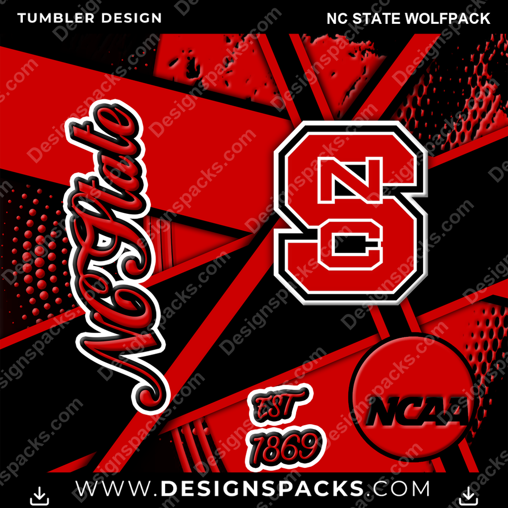 College Sport Team Sport Nc State Wolfpack NCAA College Sport Tumbler Digital Wrap Design Download