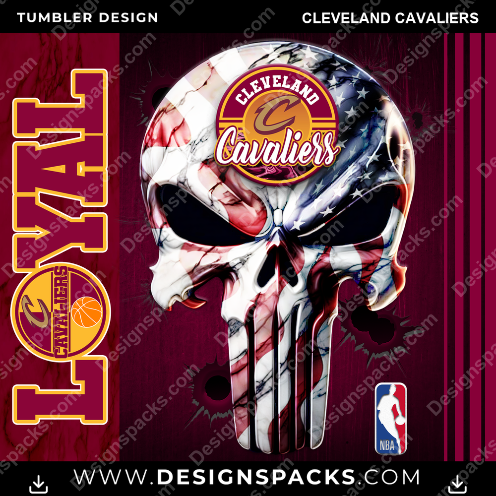 Basketball Loyal Cleveland Cavaliers Tumbler Digital Wrap Design