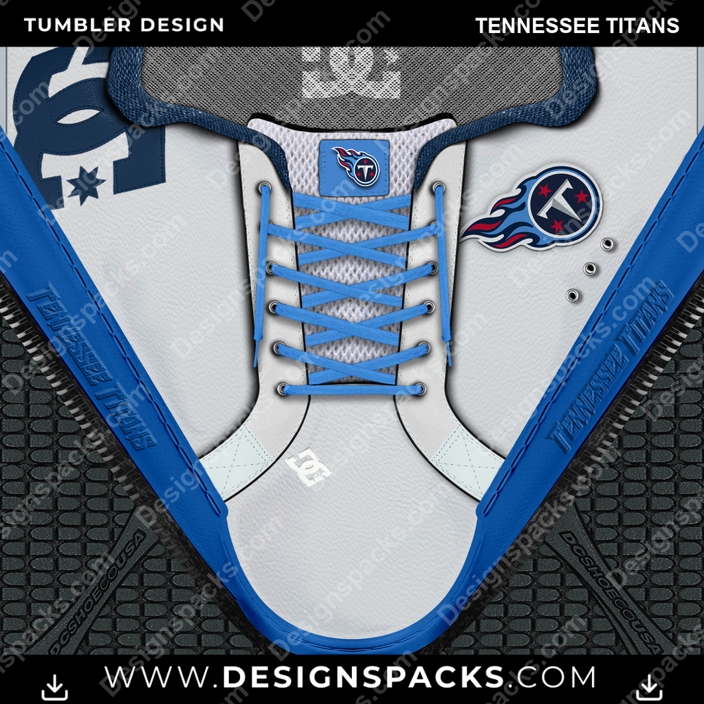 Football DC Sneaker Tennessee Titans NFL Football Tumbler Digital Wrap Design Download