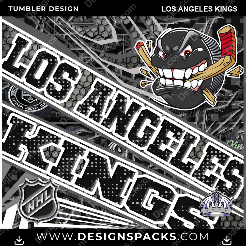 Hockey Angry Sports Los Angeles Kings NHL Hockey Tumbler Digital Wrap Design Download