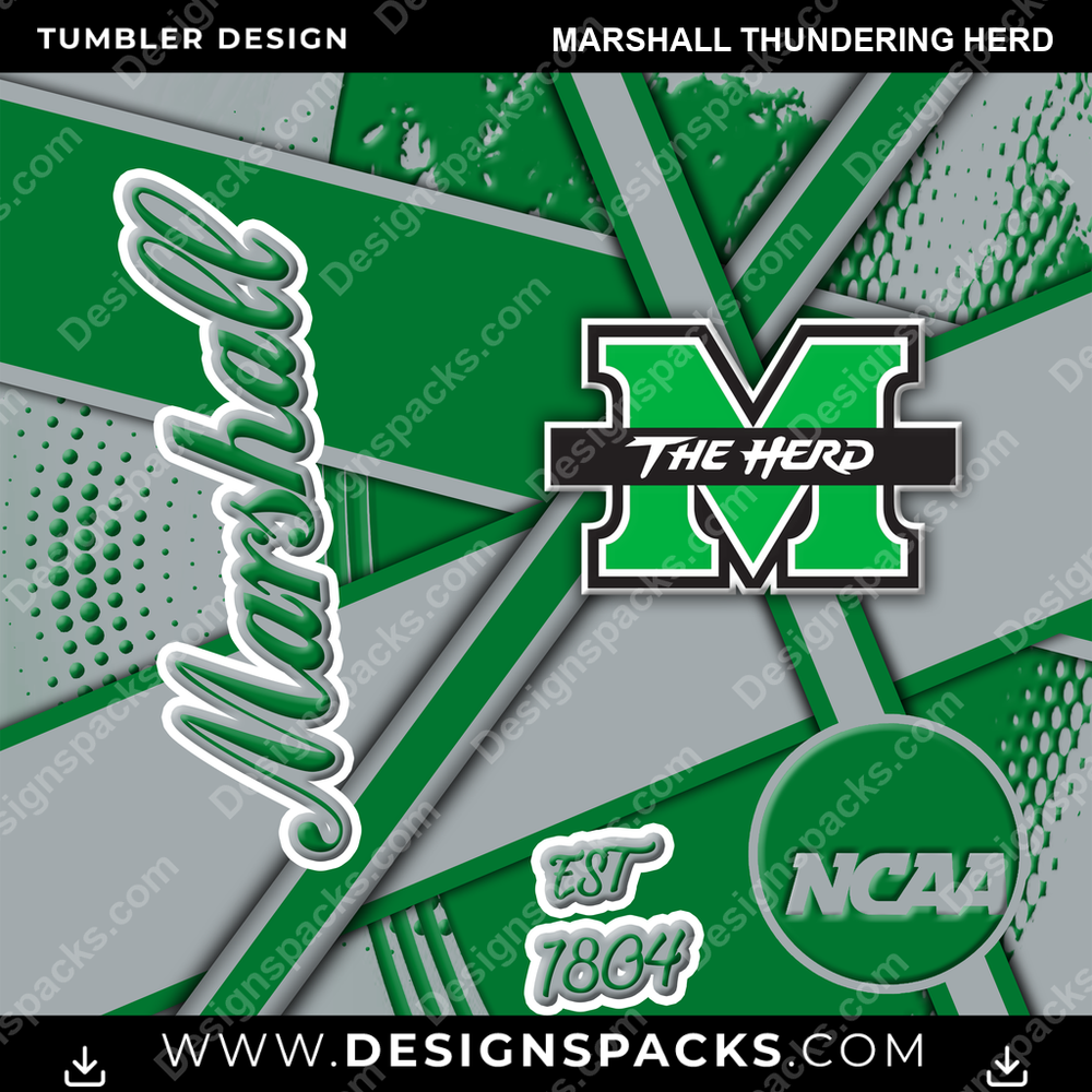 College Sport Team Sport Marshall Thundering Herd NCAA College Sport Tumbler Digital Wrap Design Download
