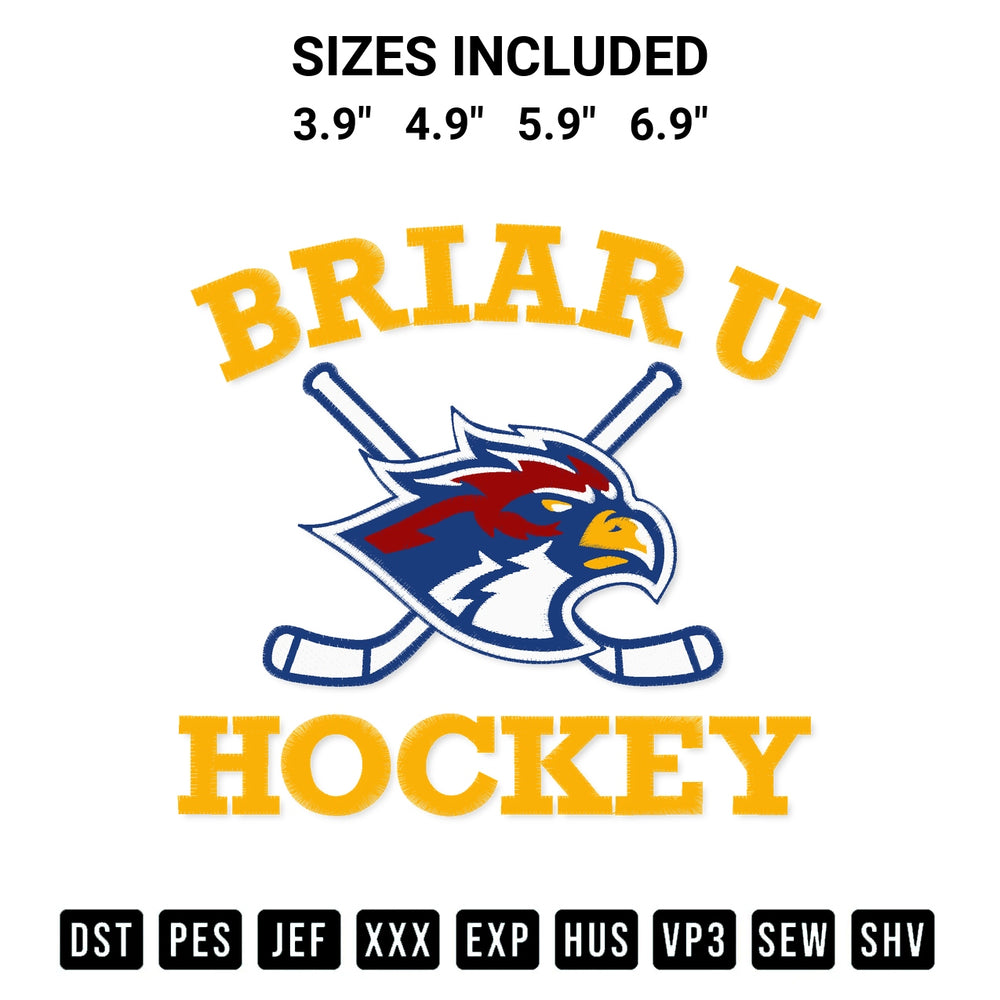 Get the Briar U Hockey Embroidery Design embroidery design for your custom crafts! Premium digitized files available for instant download at Designspacks.com. Available sizes: 3.9", 4.9", 5.9", 6.9".