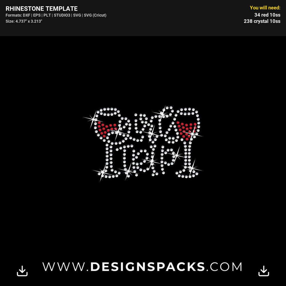 Girls Trip Face Mask Rhinestone Digital Template