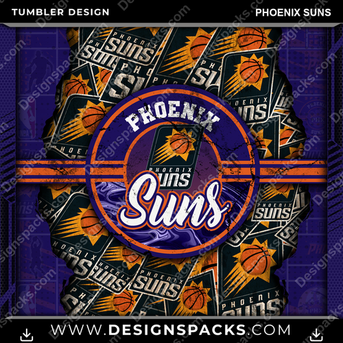 Basketball Ripped Phoenix Suns NBA Basketball Tumbler Digital Wrap Design Download