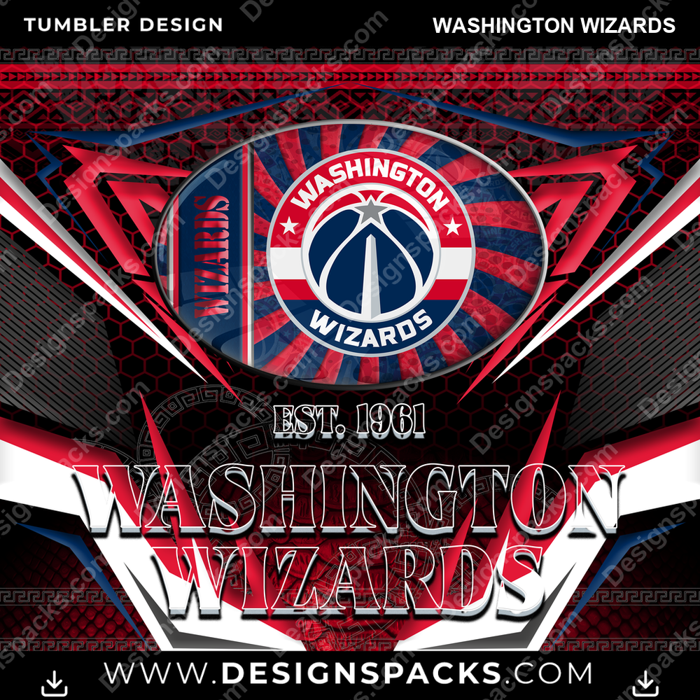 Basketball Tribal Washington Wizards Tumbler Digital Wrap Design