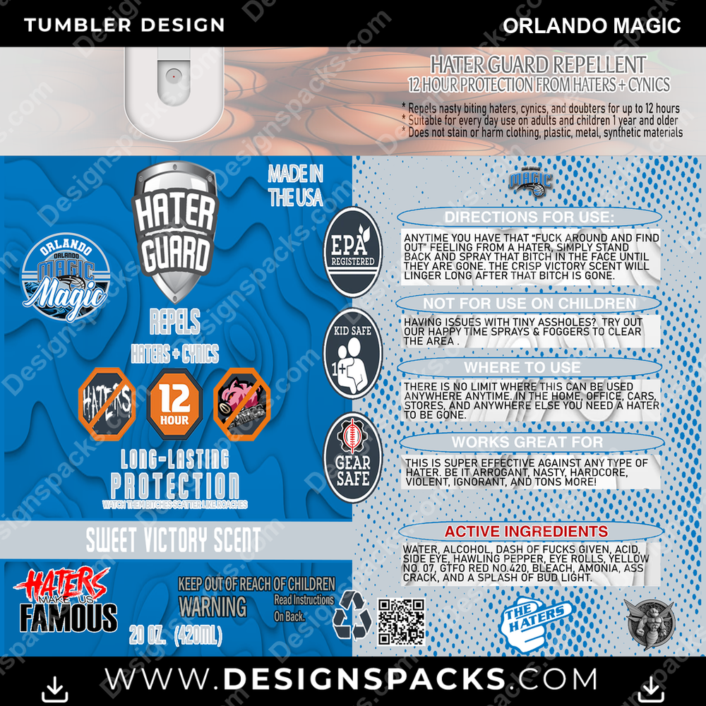 Basketball Hater Guard Orlando Magic Tumbler Digital Wrap Design