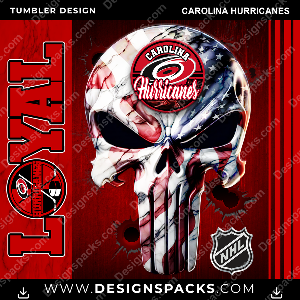 Hockey Loyal Carolina Hurricanes Tumbler Digital Wrap Design