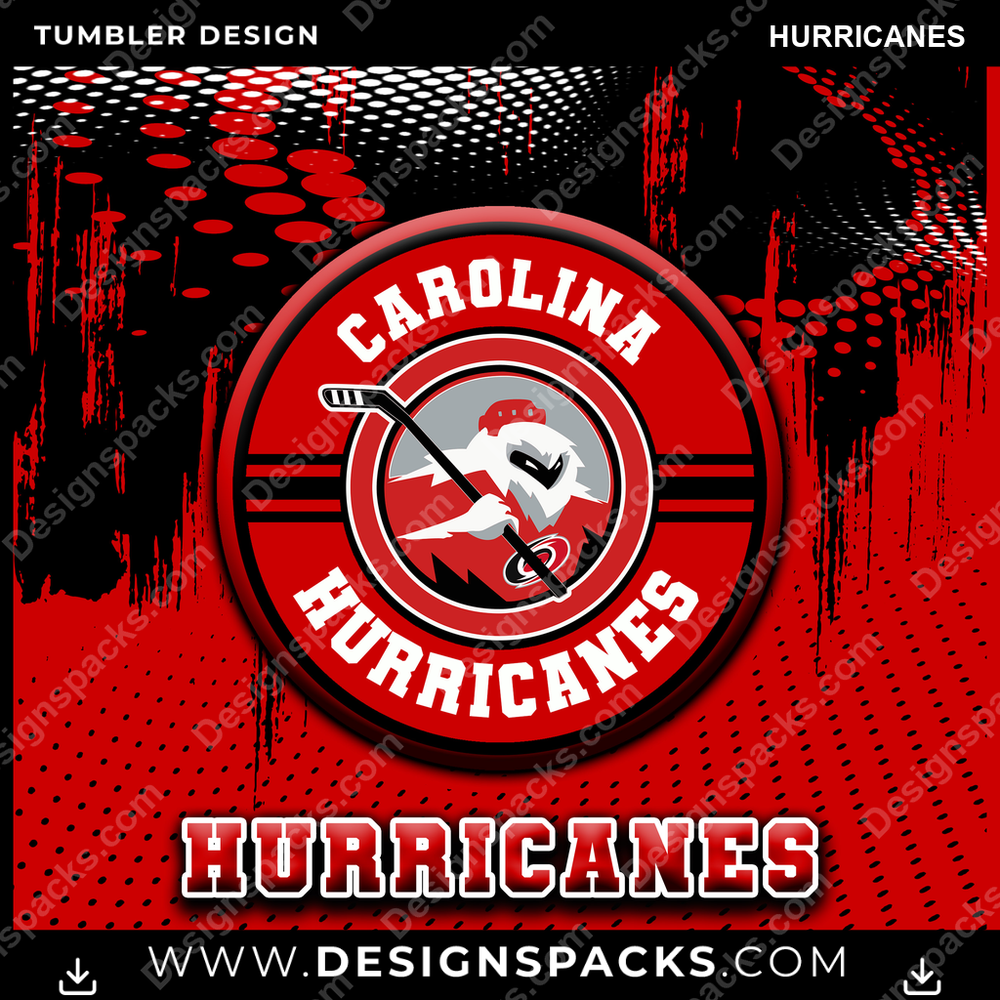 Ice Hockey Dot Logo Hurricanes Tumbler Digital Wrap Design