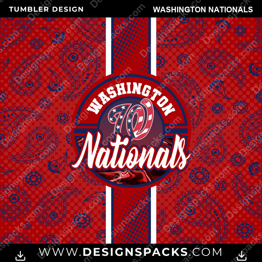 Baseball Handkerchief Washington Nationals Tumbler Digital Wrap Design