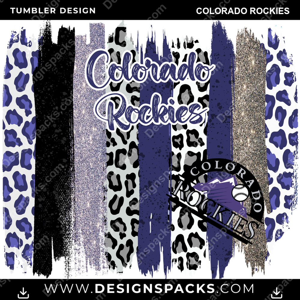 Baseball Brush Strokes Colorado Rockies Tumbler Digital Wrap Design