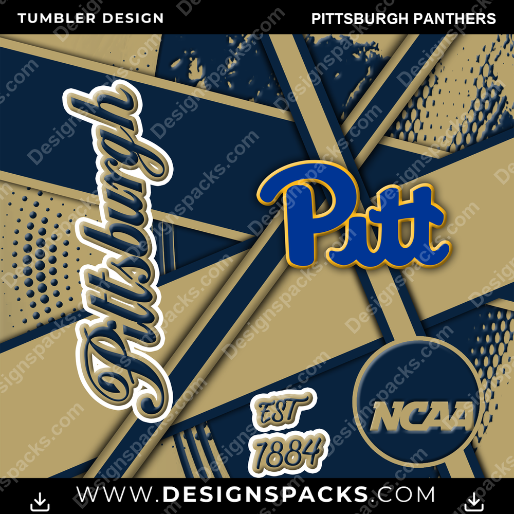 College Sport Team Sport Pittsburgh Panthers NCAA College Sport Tumbler Digital Wrap Design Download