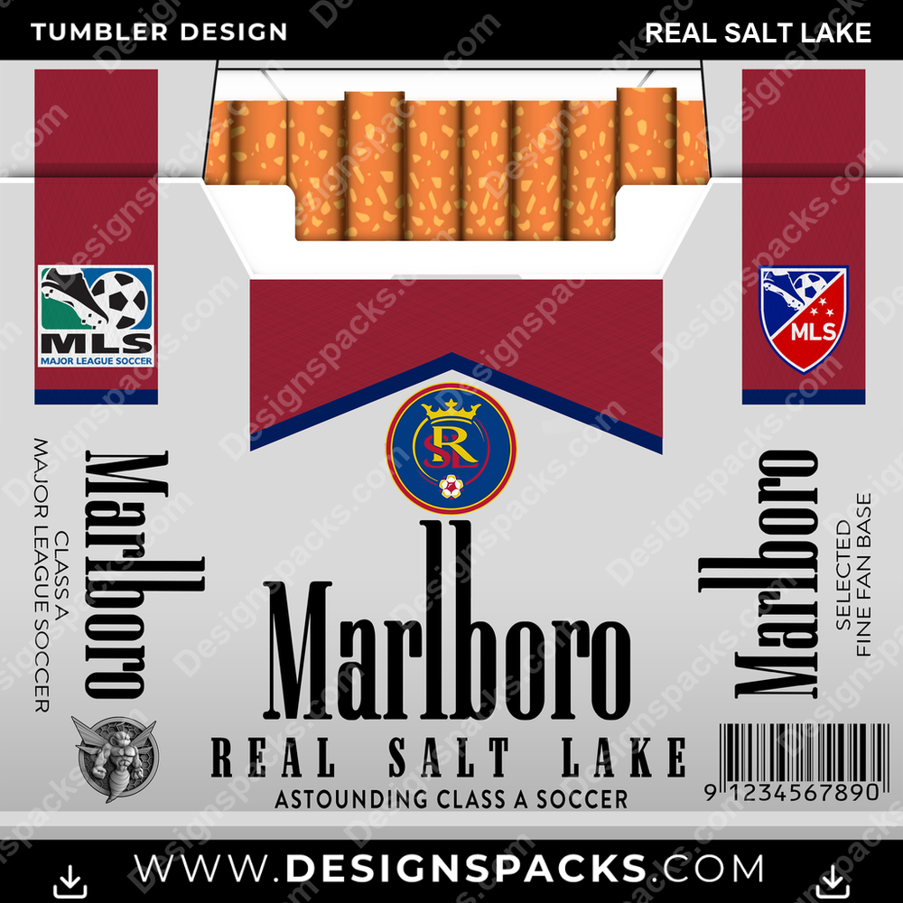 US Soccer Marlboro REAL SALT LAKE Tumbler Digital Wrap Design Download