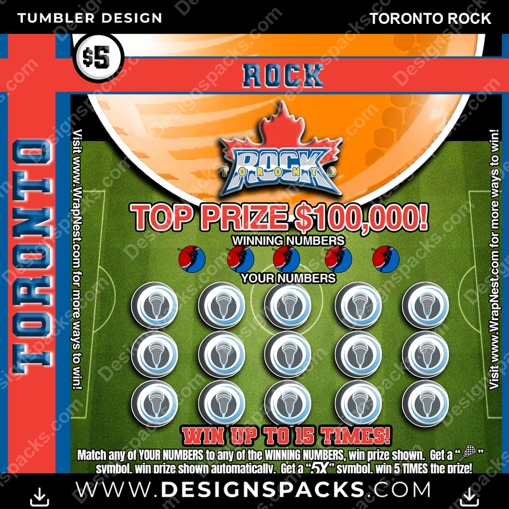 Lacrosse Lottery Ticket Toronto Rock Tumbler Digital Wrap Design