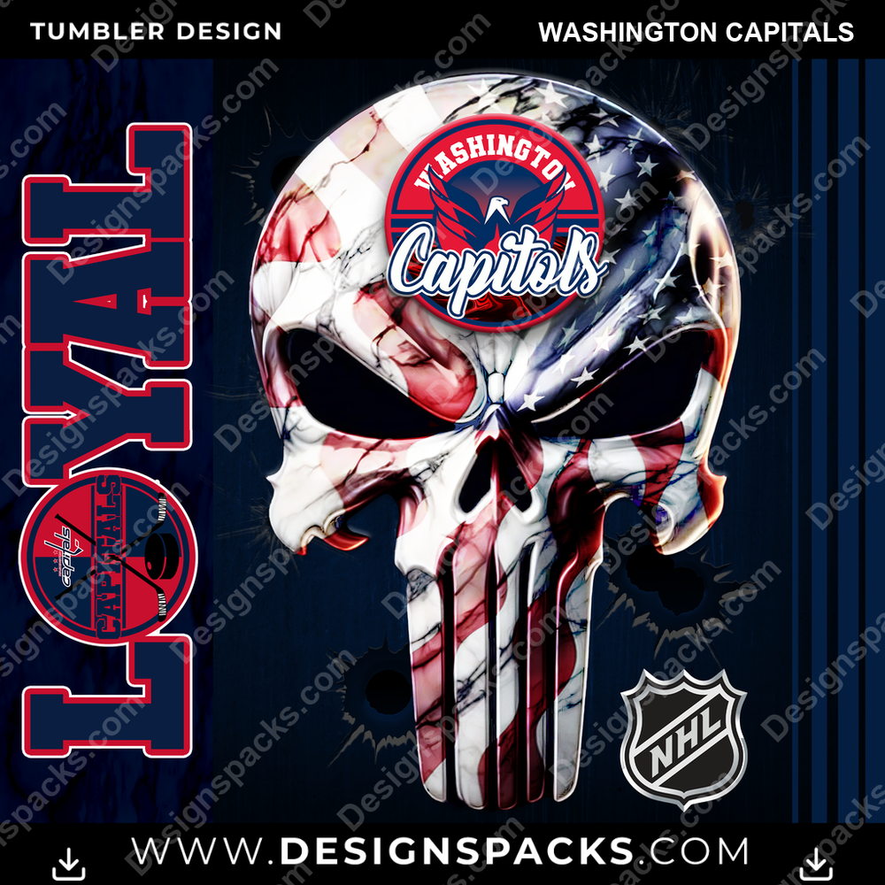 Hockey Loyal Washington Capitals Tumbler Digital Wrap Design
