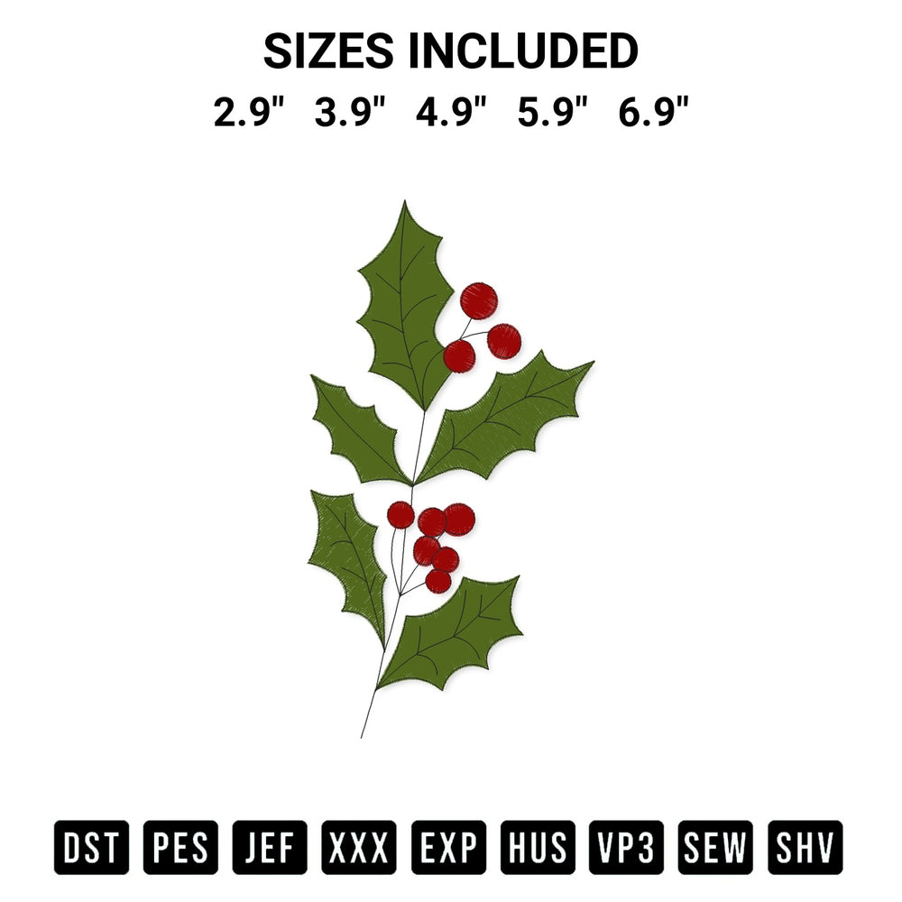 Shop the Holly Flower Embroidery Design machine embroidery pattern at Designspacks.com. Beautifully digitized for flawless stitching on any fabric. Available sizes: 2.9", 3.9", 4.9", 5.9", 6.9".