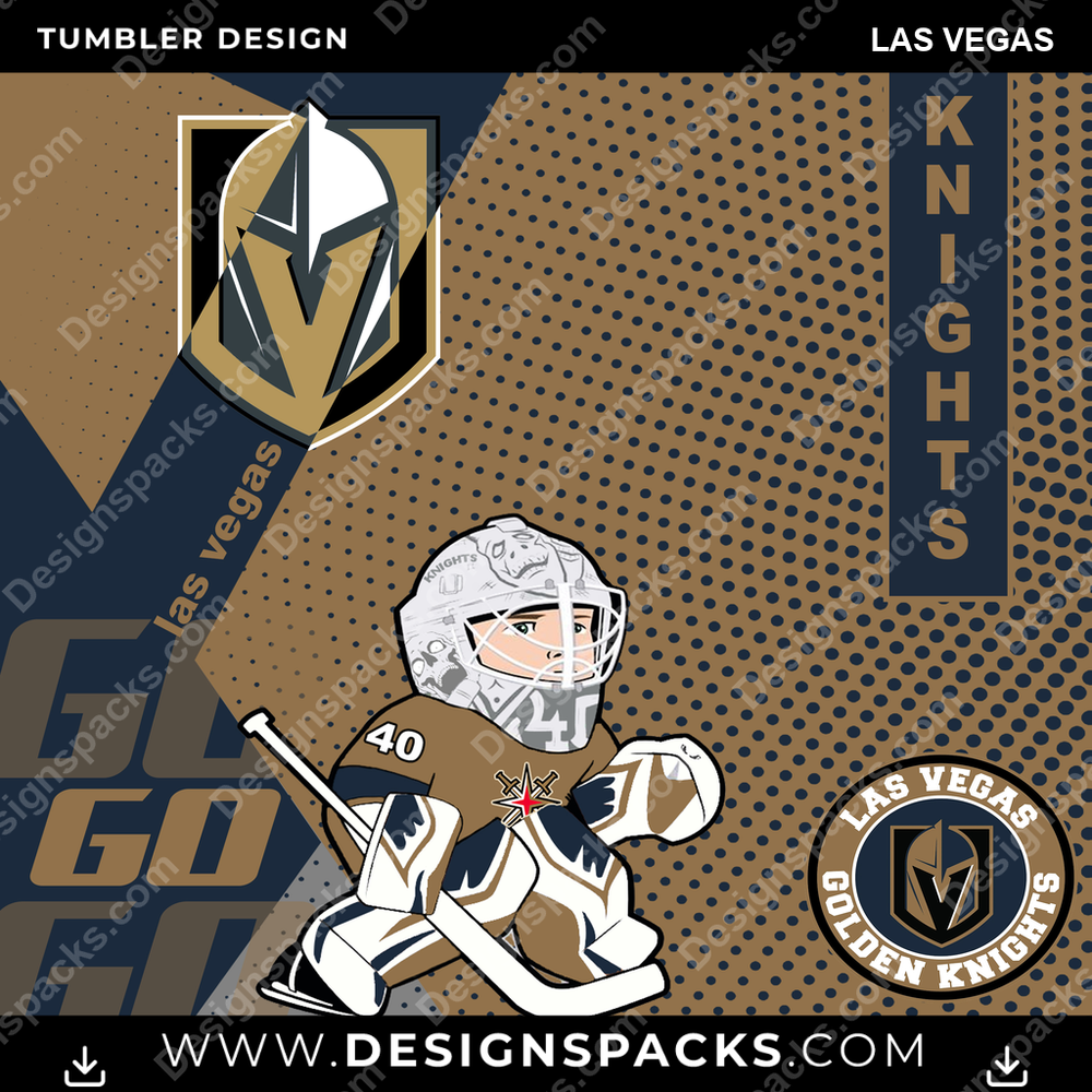 Ice Hockey GO Las Vegas NHL Hockey Tumbler Digital Wrap Design Download