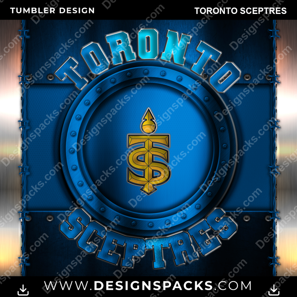 Hockey Metal Toronto Sceptres Tumbler Digital Wrap Design