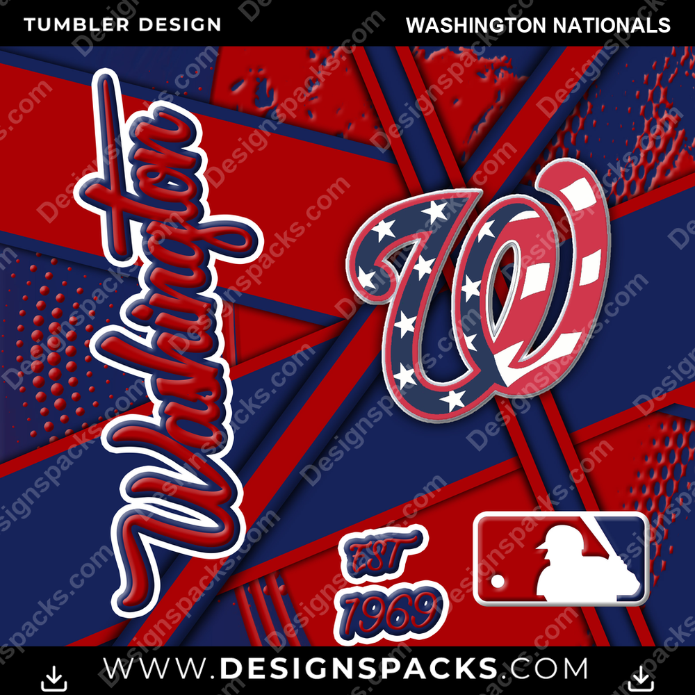 Baseball Team Sport Washington Nationals Tumbler Digital Wrap Design