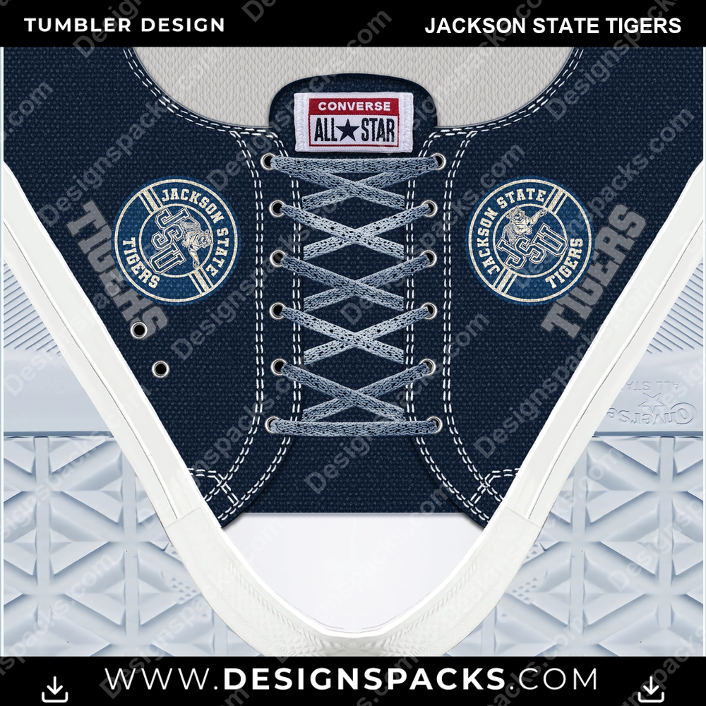College Sport Converse Jackson State Tigers Tumbler Digital Wrap Design