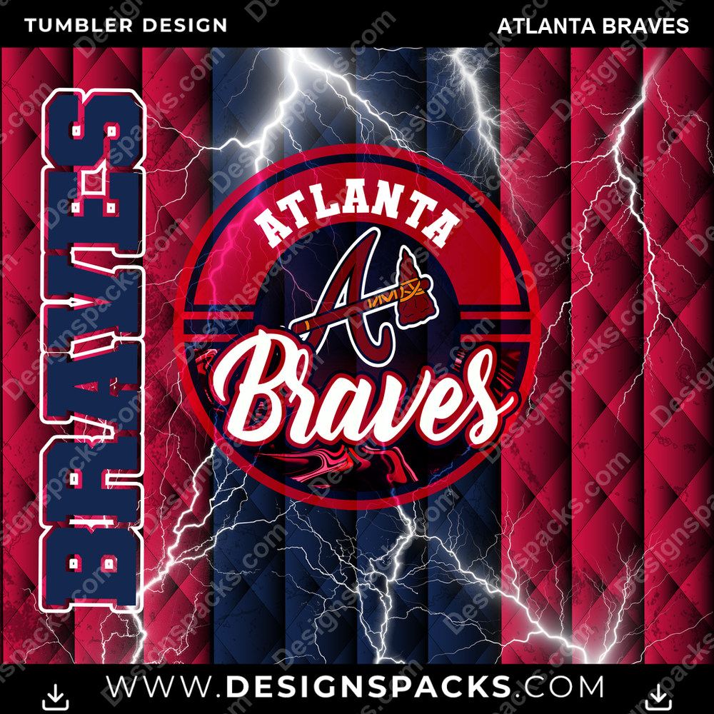Baseball Diamond Atlanta Braves Tumbler Digital Wrap Design