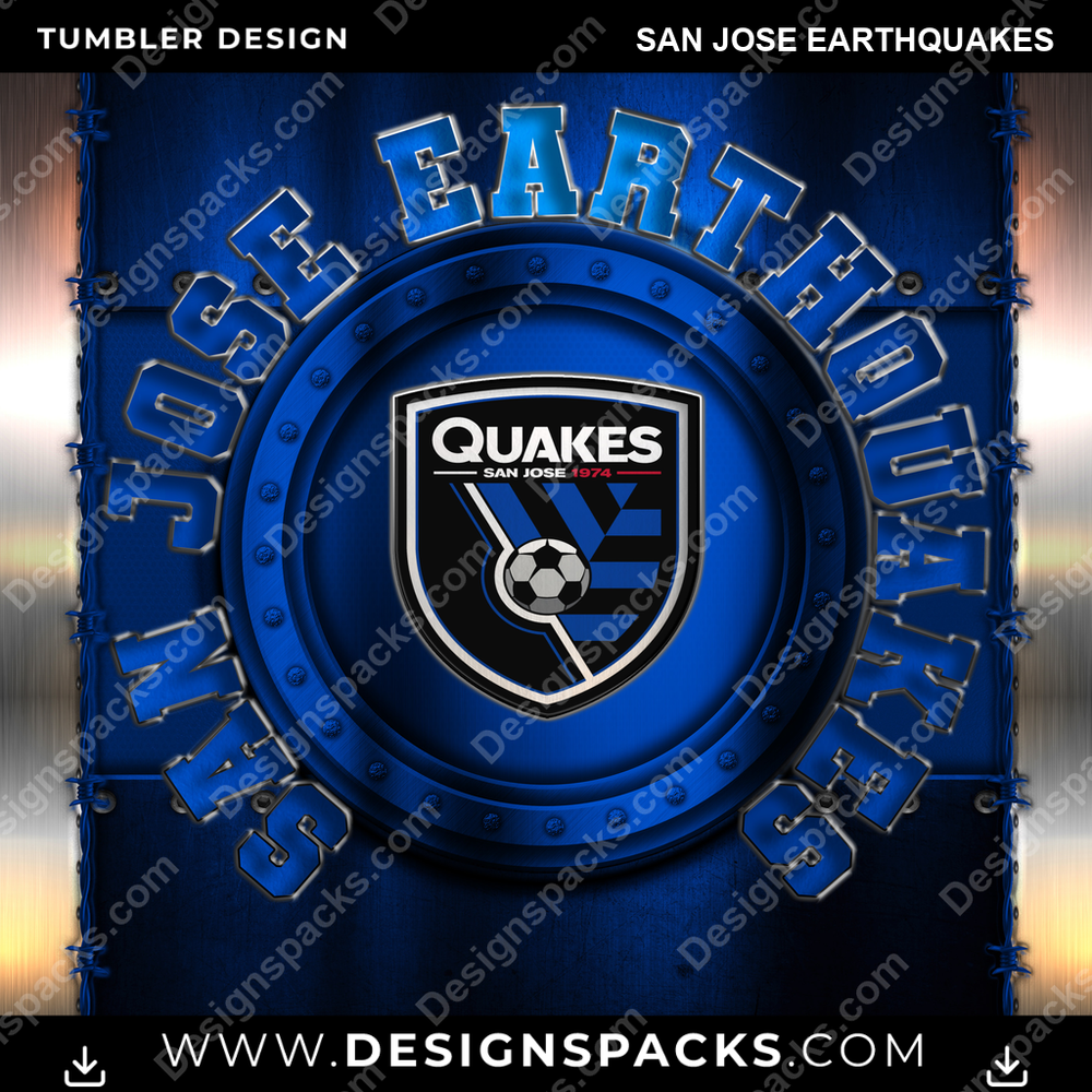 US Soccer Metal San Jose Earthquakes Tumbler Digital Wrap Design