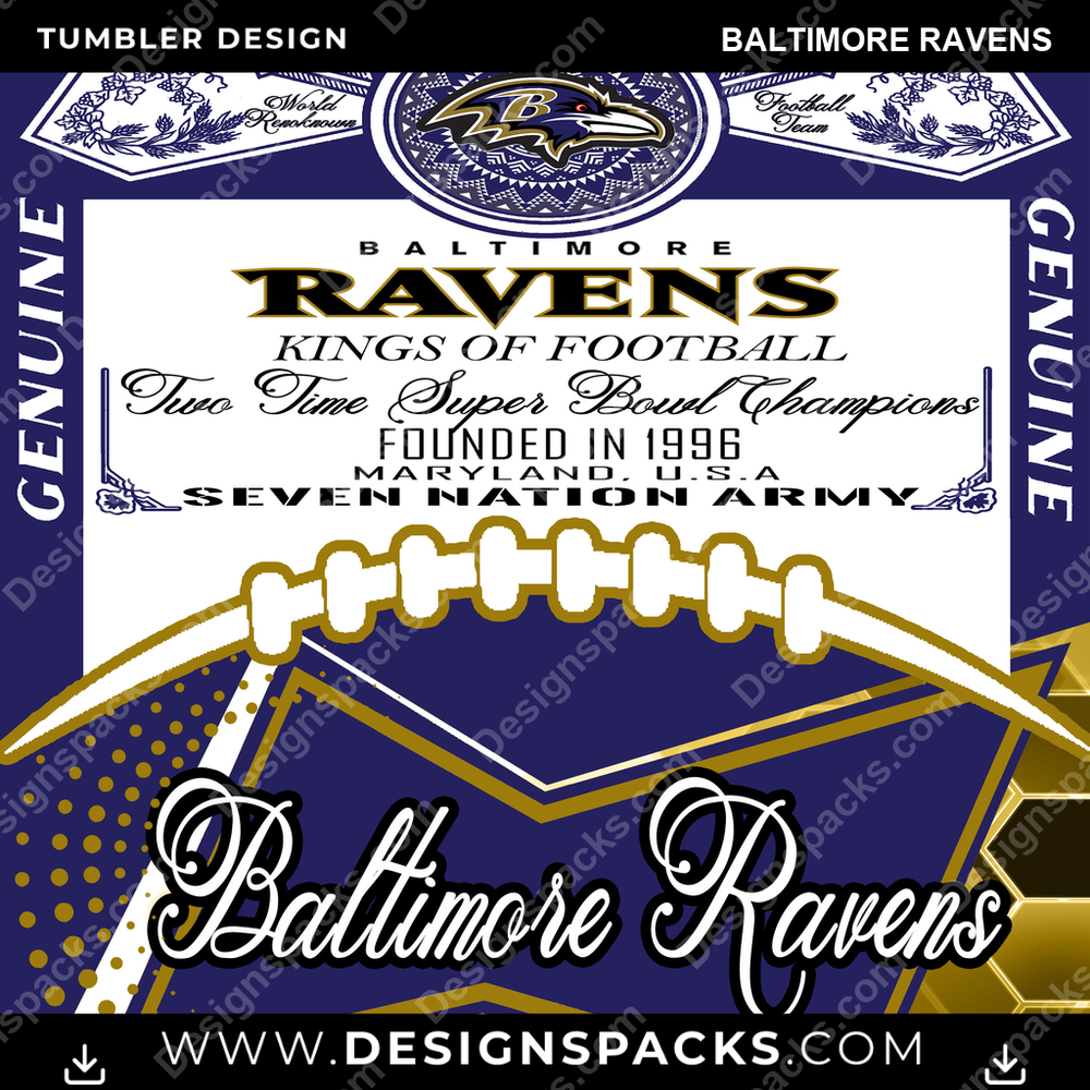 Football Bud Baltimore Ravens Tumbler Digital Wrap Design