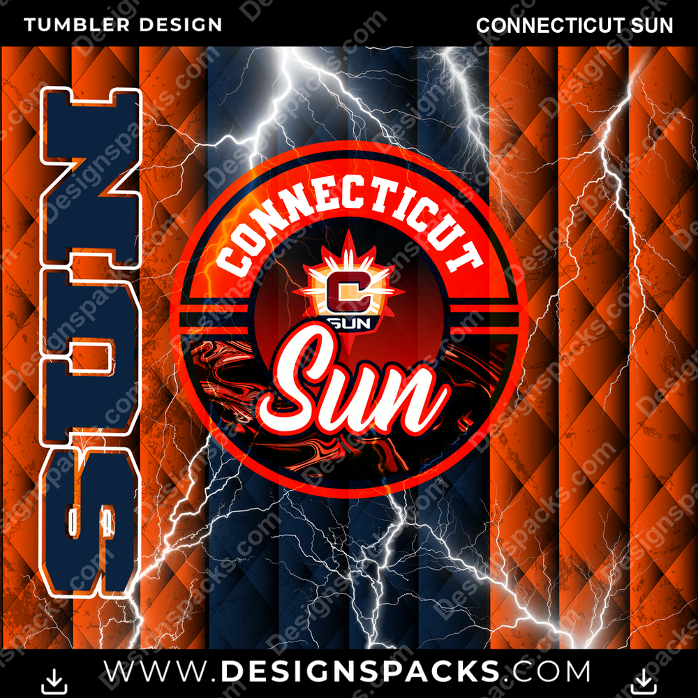 Basketball Diamond Connecticut Sun Tumbler Digital Wrap Design