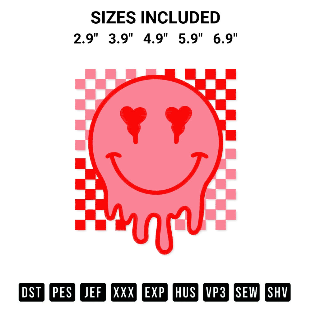 Download the Face Heart Checkered Valentines Embroidery Design machine embroidery design exclusively at Designspacks.com. Premium digitized pattern for apparel and DIY crafts. Available sizes: 2.9", 3.9", 4.9", 5.9", 6.9".