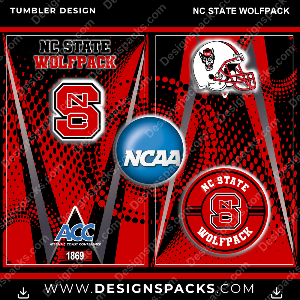 College Sport Team Logo Nc State Wolfpack Tumbler Digital Wrap Design