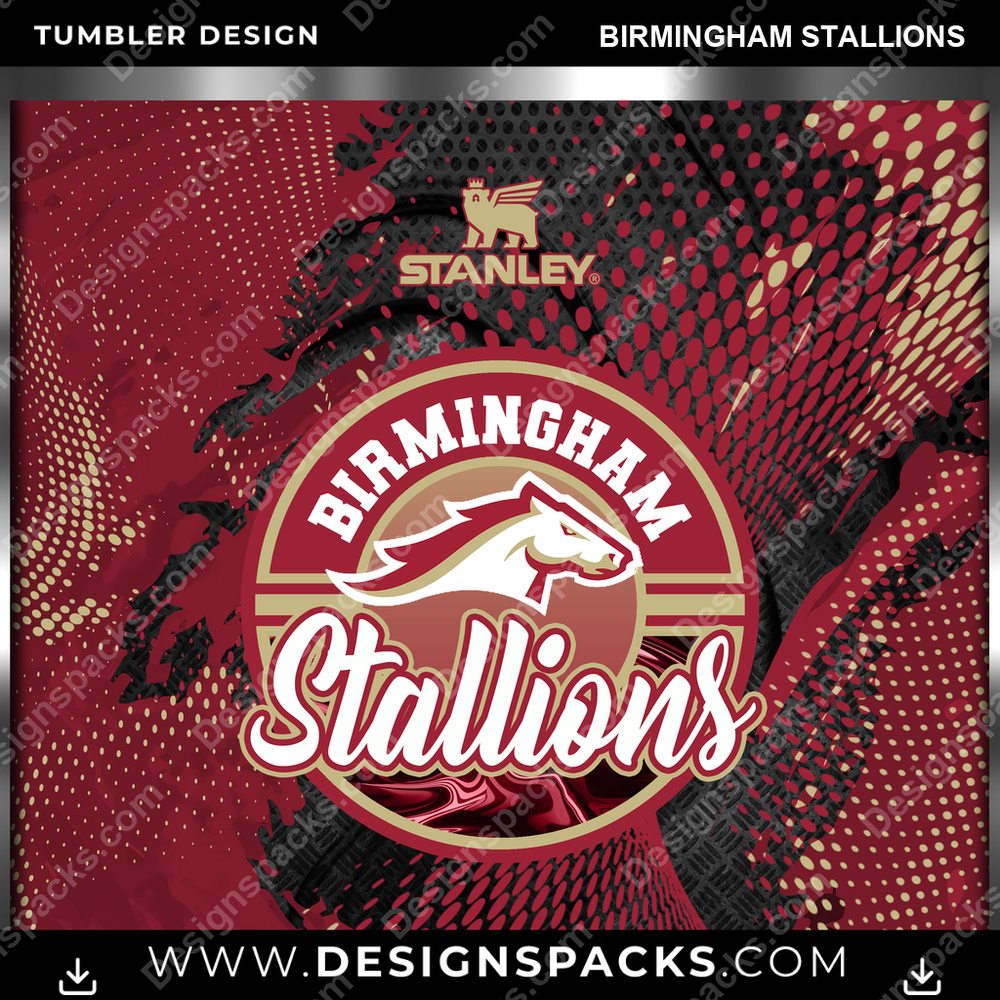 Canada Football Stanley Birmingham Stallions CFL Canada Tumbler Digital Wrap Design Download