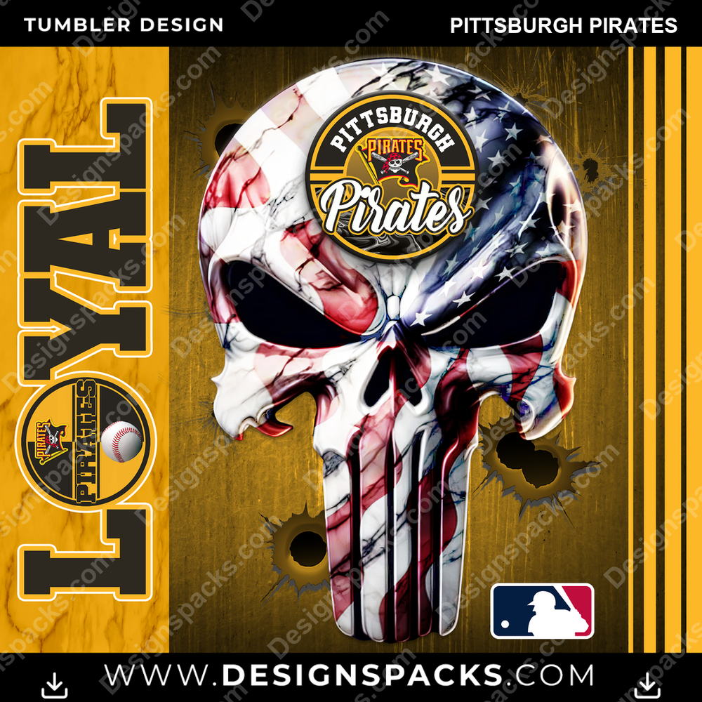 Baseball Loyal Pittsburgh Pirates Tumbler Digital Wrap Design