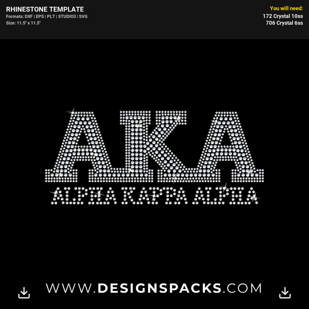 AKA Combined Sorority 1908 Ivy Rhinestone Digital Template