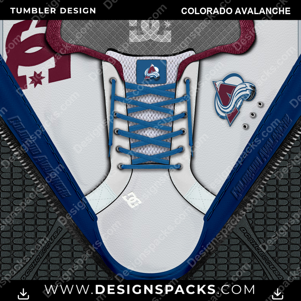 Ice Hockey DC Sneaker Colorado Avalanche Tumbler Digital Wrap Design
