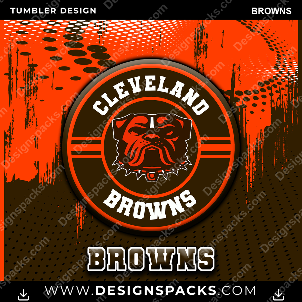 Football Dot Logo Browns Tumbler Digital Wrap Design