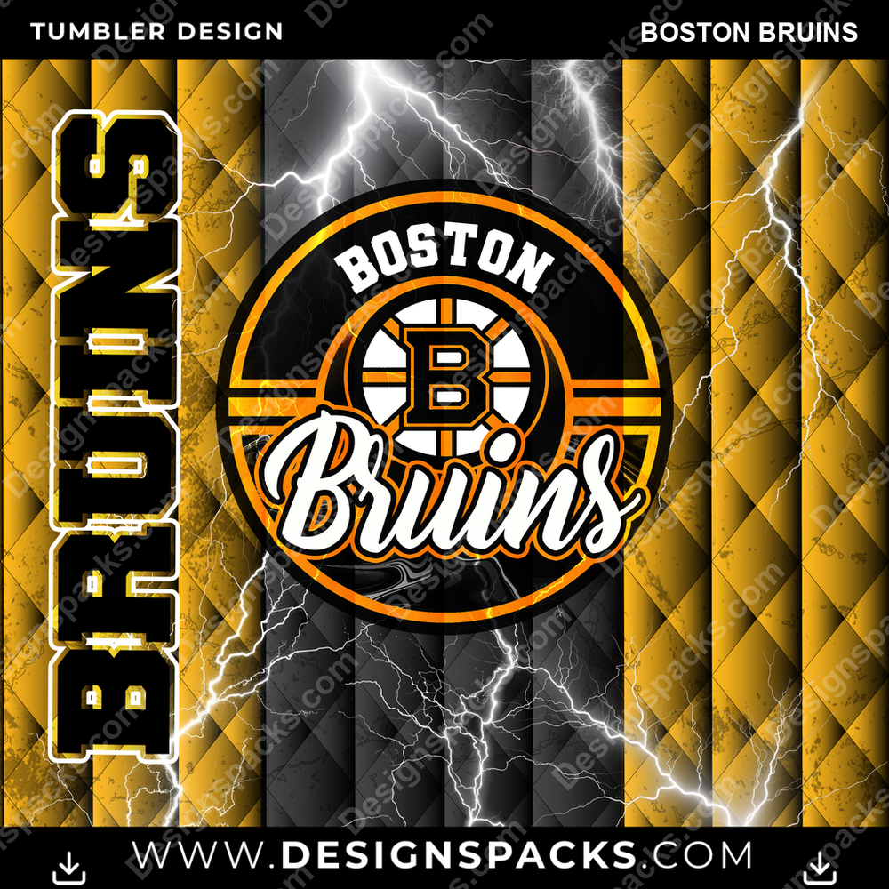 Hockey Diamond Boston Bruins Tumbler Digital Wrap Design