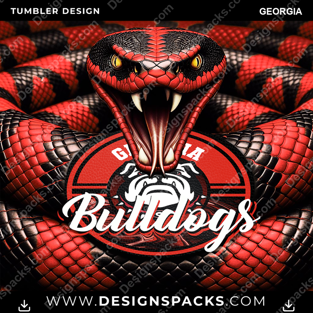 College Sport Rattle Snake Georgia NCAA College Sport Tumbler Digital Wrap Design Download