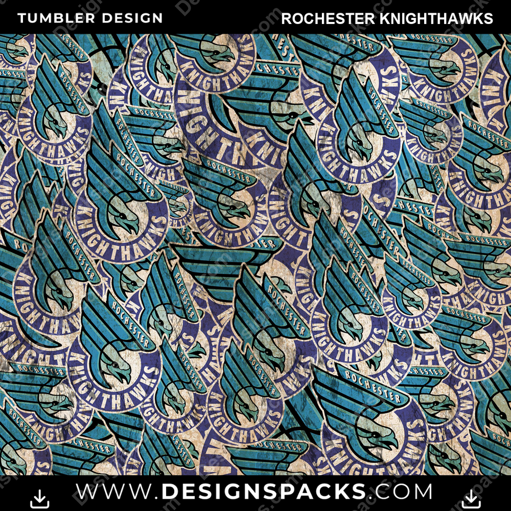 Lacrosse Logo BG Rochester Knighthawks Tumbler Digital Wrap Design