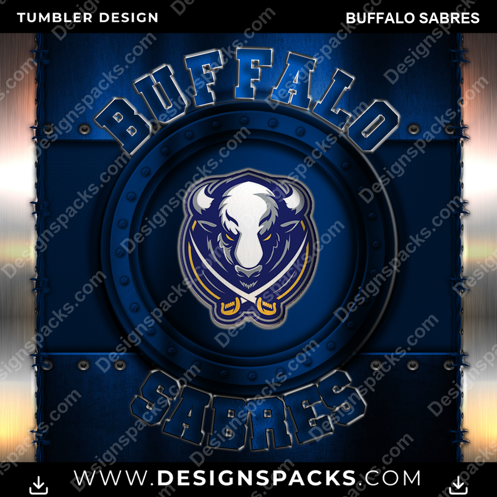 Ice Hockey Metal Buffalo Sabres NHL Hockey Tumbler Digital Wrap Design Download