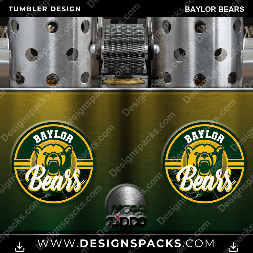College Sport Zippo Lighter Baylor Bears Tumbler Digital Wrap Design