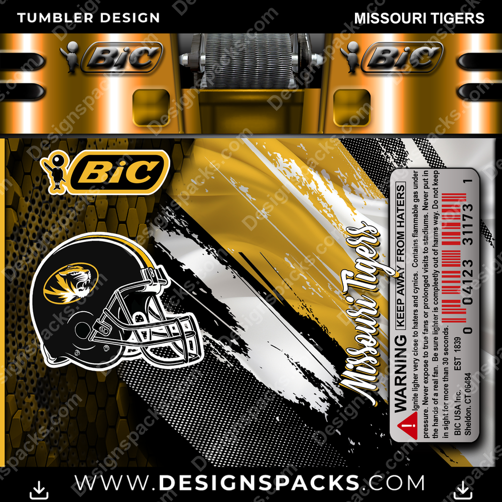 College Sport BIC Lighter Missouri Tigers NCAA College Sport Tumbler Digital Wrap Design Download