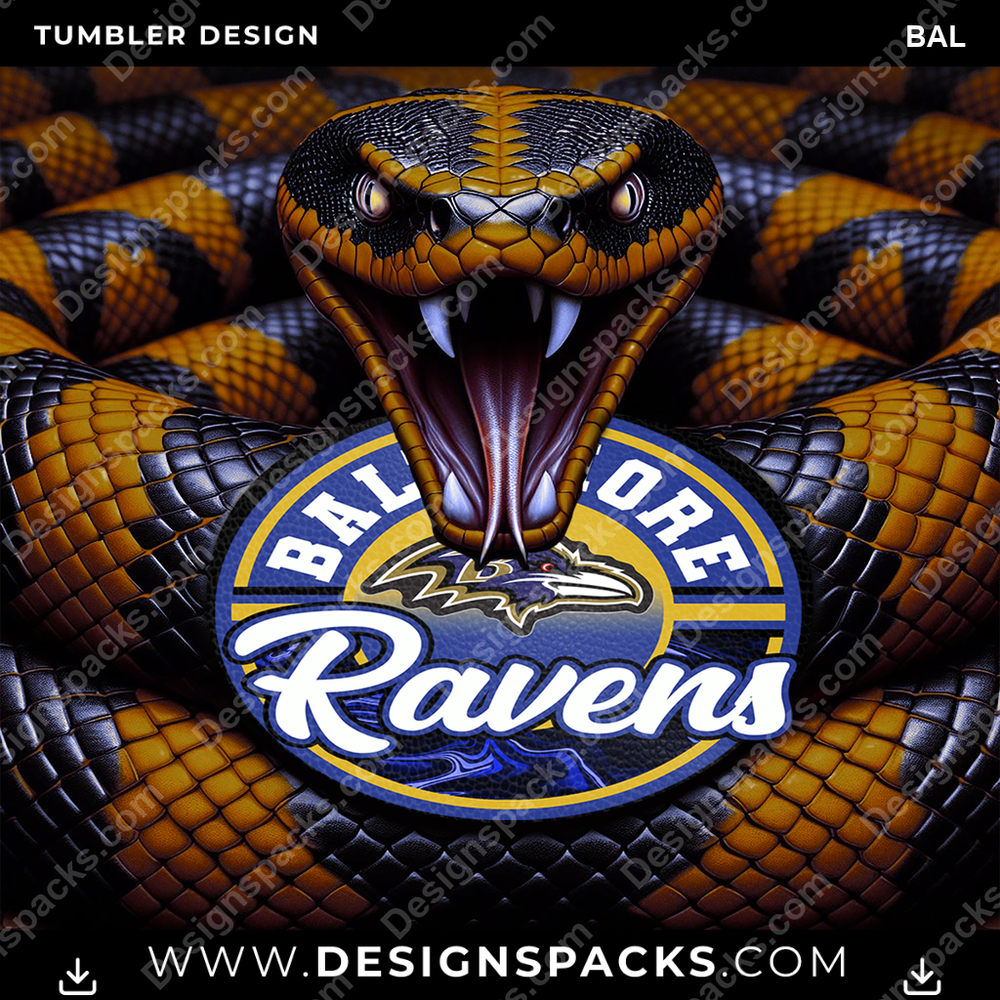 Football Rattle Snake BAL Tumbler Digital Wrap Design