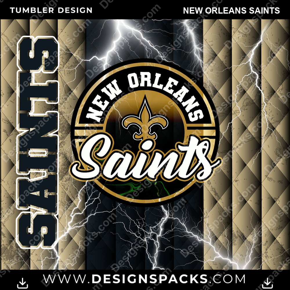 Football Diamond New Orleans Saints Tumbler Digital Wrap Design